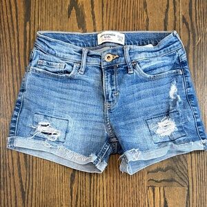 abercrombie kids midi jean shorts